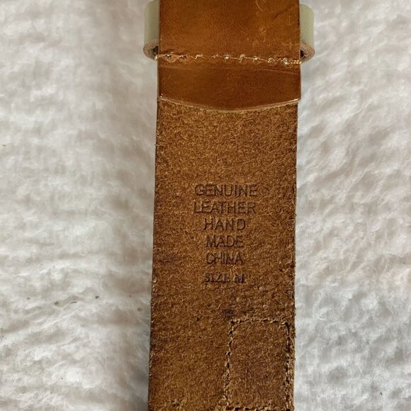 Linea Pelle Waist‎ Belt Women's Medium Brown Check Leather Adjustable 9605 - Picture 6 of 11